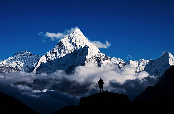 Mount Everest 8,848m - Himalayan Peak aerial view